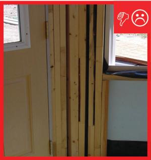 Wrong – Excessive and structurally unnecessary framing at door