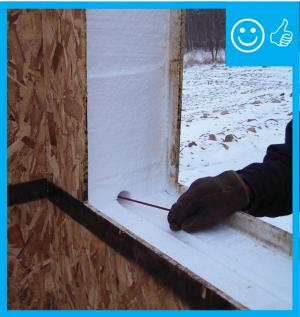 Right - Hole drilled to verify sealant is present - Hole will be sealed after verification