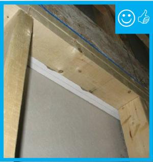 Right – This seam along a common wall is air sealed. 