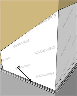 Flashing at bottom of exterior walls with weep holes included for masonry veneer and weep screed for stucco cladding systems, or equivalent drainage system