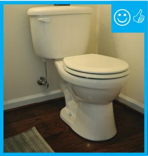 Right – There is no carpet installed in the bathroom