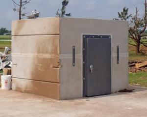 Safe room that remained standing after an EF5 tornado in Newcastle, OK, 2013