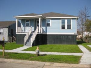 This Project Home Again home in New Orleans by Green Coast Enterprises, used simplified home plans and value engineering to provide affordable, hurricane- and flood-resistant homes in Louisiana. 