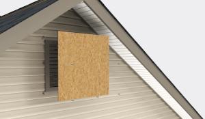 Attach a strong permanent cover to gable end vents before a severe storm strikes to prevent moisture intrusion.