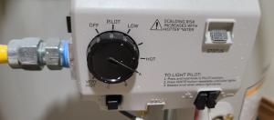 Before conducting a blower door test, turn off any ambient gas water heater located in the conditioned space of the home; when the test is finished, turn the water heater back on and reset the pilot light if needed.