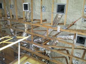 Coordinate with other trades including framers, plumbers, and electricians to prevent needless looping of flex duct