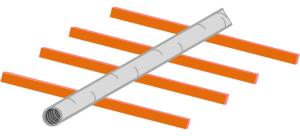 Flex ducts may rest on ceiling joists or truss supports