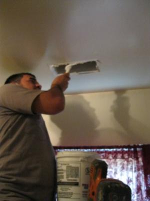 Manually seal around ceiling registers with mastic