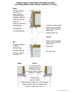 2021 IECC Window Detail: Framed Wall with Rigid Insulation and Siding (Wood, Fiber Cement, Aluminum or Vinyl)
