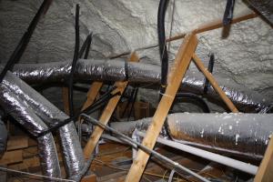 Imagine Homes chose low-density spray foam to insulate this attic.
