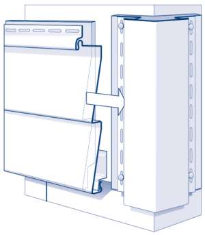 Install the end of the vinyl siding panel inside the corner post.