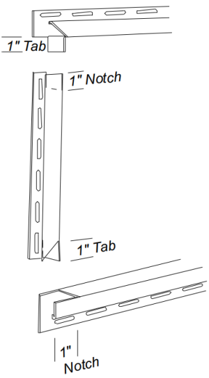 When installing insulated vinyl siding around windows, flashing finials should be notched to allow for tabs and corner attachments at each window corner.