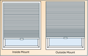 Cellular blinds can be mounted either inside or outside of the window well.