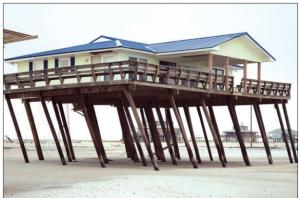 Wrong - The pile foundation of this home nearly collapsed from coastal storm surges because the piles were not embedded deeply enough in the ground. 