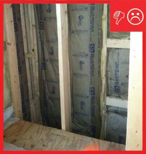 Wrong - Insulation does not fill double wall cavity