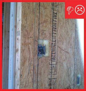 Wrong - Around electrical box unsealed