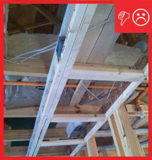 Wrong - Tray ceiling not  air sealed