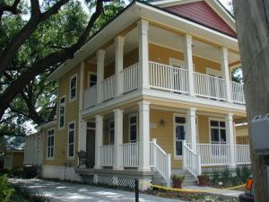 Right - This builder preserved the trees around this new urban-infill home, providing excellent shading in the summer.