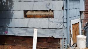 Wrong - Siding is missing or broken and wood crawl space wall is unprotected.