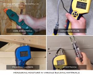 Test with a moisture meter before installing building materials