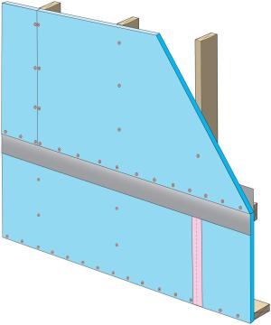 Upper wall insulation installation with butyl z-flashing