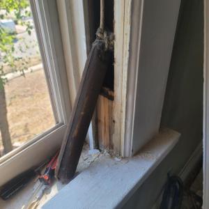 Window weights can be taken out of cavities to allow for air sealing 