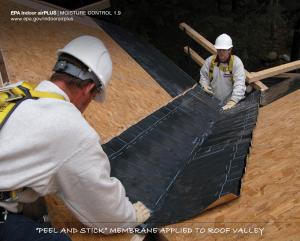 Peel and Stick Membrane Applied to Roof Valley