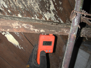 Wrong – this framing material has a moisture content above 18% as shown by the moisture meter