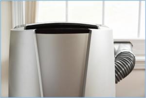 Portable air conditioners offer flexibility with where they are located, but usually need to be installed near a window as they require one or two intake/exhaust ducts connected to the exterior