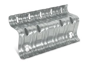 The universal retrofit foundation plate is used to connect the concrete foundation to the sill plate as part of a seismic retrofit 