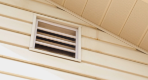 Right – A non-combustible 1/8-inch mesh screen is installed on vent openings to reduce the risk of fire from intrusion of wind-borne embers.
