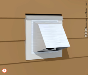 Right: This vent was correctly flashed providing proper waterproofing detailing for this siding penetration.