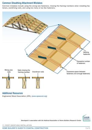 Right – Examples of sheathing fastener patterns. 