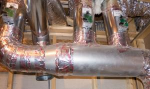 These ducts are sealed with Underwriter Laboratories-approved metal tape.
