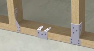 Right - Metal connectors provide uplift resistance at the stud-to-bottom plate connection in new construction for a continuous load path.
