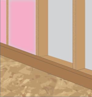 Insulate the porch-attic wall making sure the insulation fully aligns with the inside wall sheathing
