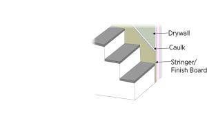 Air sealing behind a staircase