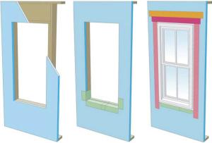 Proper flashing around windows is especially important when the rigid foam serves as the drainage plane in the wall