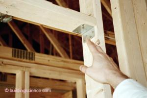 Interior non-load bearing walls are 2x4 studs spaced 24-inchon- center, can have non-structural connectors