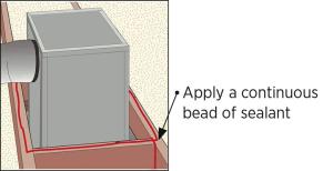 Seal all wood framing joints surrounding the chase with sealant and lay a bead of sealant along top edge of chase framing