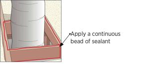 Seal all wood framing joints surrounding the chase with sealant and lay a bead of sealant on top edge of chase framing