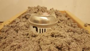 Wrong – Insulation is in direct contact with this non-insulation contact (IC)-rated recessed light fixture