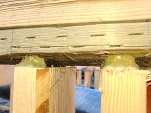 Wrong - The wall studs are too short and do not securely attach to the top plate.
