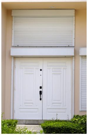 Right - This door and window have a permanent protective covering system.