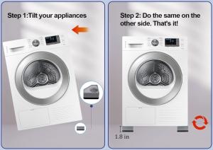 Vibration pads can be installed under the corners of the clothes washer for quieter operation.