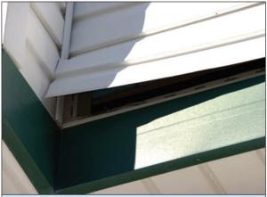 Wrong - Utility trim was substituted for the starter strip and the bottom lock was cut off this vinyl siding so the siding pulled loose under wind pressure. 