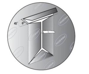 Cut I in housewrap