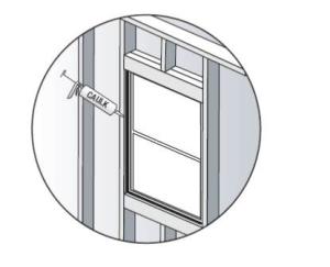 Air seal rough opening from inside