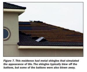Wrong – The metal shingles and battens were inadequately secured
