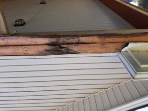 Wrong - Missing house wrap contributed to water damage of fascia boards.